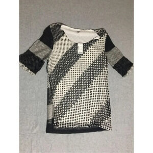 Womens Christopher & Banks NWT Blouse Size Medium Black White Polka Dot Career